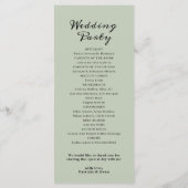 セージエレガントグリーンフラット結婚式 プログラム (裏面)