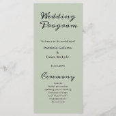 セージエレガントグリーンフラット結婚式 プログラム (正面)