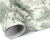 セージエレガントグリーンフランスのバラトイルフローラ ラッピングペーパー (ロールコーナー)