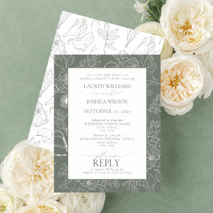 セージエレガントグリーンフローラのリハ結婚ーサルディナー 招待状
