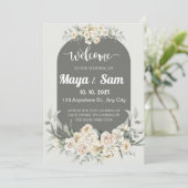 セージエレガントグリーンフローラの結婚徴候 招待状 (スタンド正面)