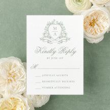 セージエレガントグリーンフローラクレストモノグラム結婚ズ