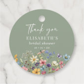 セージエレガントグリーンフローラサンキューブライダルシャワー フェイバータグ (裏面)
