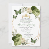 セージエレガントグリーンフローラバタフライキンセアニラ 招待状 (正面)