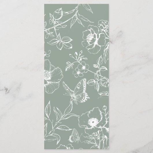 セージエレガントグリーンフローラ庭園の結婚式フラットメニュー メニュー (裏面)