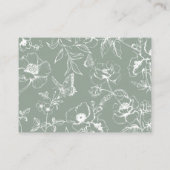 セージエレガントグリーンフローラ庭園の結婚式詳細 エンクロージャーカード (裏面)
