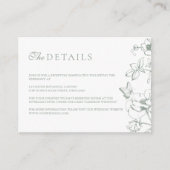 セージエレガントグリーンフローラ庭園の結婚式詳細 エンクロージャーカード (正面)