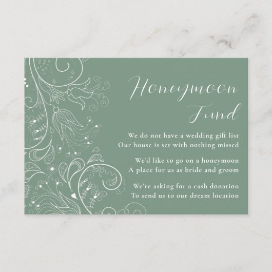 セージエレガントグリーンフローラ結婚ハネムーン基金 エンクロージャーカード (正面)