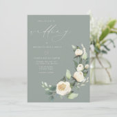 セージエレガントグリーンフローラ結婚式招待状 招待状 (スタンド正面)
