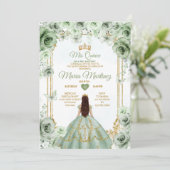 セージエレガントグリーンフローラ&金ゴールドキンセアニラ 招待状 (スタンド正面)