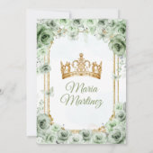 セージエレガントグリーンフローラ&金ゴールドキンセアニラ 招待状 (裏面)