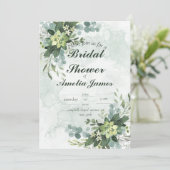 セージエレガントグリーンブライダルシャワー 招待状 (スタンド正面)