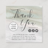 セージエレガントグリーンブランディングありがとうパッキングカード スクエア名刺 (正面)