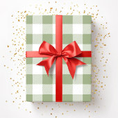 セージエレガントグリーンプレイドパターン ラッピングペーパー