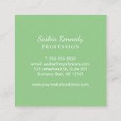 セージエレガントグリーンプロフェッショナルモノグラム スクエア名刺 (裏面)