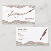 セージエレガントグリーンプロフェッショナル保険募集人 名刺 (正面/裏面)