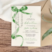 セージエレガントグリーンボウ&ロザリオ献身 招待状