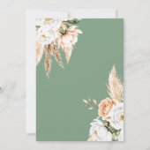 セージエレガントグリーンボホフローラ秋の結婚式 招待状 (裏面)