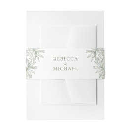 セージエレガントグリーンボ結婚タニカル 招待状ベリーバンド