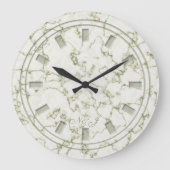 セージエレガントグリーンマーブルフェイクモノグラム ラージ壁時計 (正面)