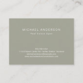 セージエレガントグリーンミニマリストクリーンプロフェッショナル 名刺 (裏面)