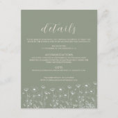 セージエレガントグリーンミニマリストボホフローラズ結婚 エンクロージャーカード (正面)