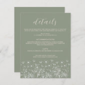 セージエレガントグリーンミニマリストボホフローラズ結婚 エンクロージャーカード (正面/裏面)