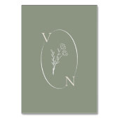 セージエレガントグリーンミニマリストボホフローラズ結婚 テーブルナンバー (裏面)