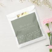 セージエレガントグリーンミニマリストボホフローラズ結婚 フェイバーバッグ (封をした状態)