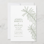 セージエレガントグリーンミニマリスト 招待状 (正面)