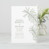 セージエレガントグリーンミニマリスト 招待状 (スタンド正面)