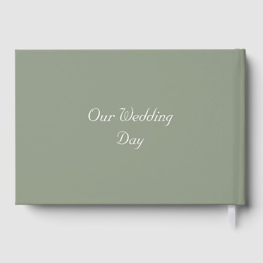 セージエレガントグリーンモノグラムスクリプトウェディングパーティー ゲストブック (裏面)