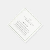 セージエレガントグリーンモノグラムモダン結婚ズ スタンダードカクテルナプキン (角)