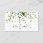 セージエレガントグリーンユーカリの葉結婚の エンクロージャーカード (正面)