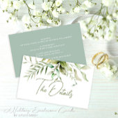 セージエレガントグリーンユーカリの葉結婚の エンクロージャーカード