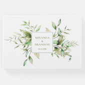 セージエレガントグリーンユーカリの葉結婚の ゲストブック (正面)