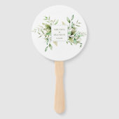 セージエレガントグリーンユーカリの葉結婚の ハンドファン (正面)