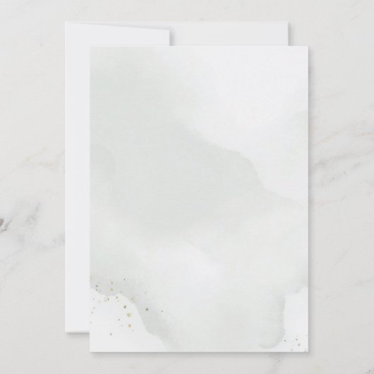 セージエレガントグリーンユーカリ植物学結婚院 招待状 (裏面)