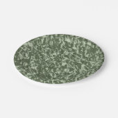 セージエレガントグリーンラッフルサテン ペーパープレート (アングル)