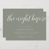 セージエレガントグリーンリハーサルディナー招待状 招待状 (正面/裏面)