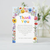 セージエレガントグリーンワイルドフラワーベビー写真ありがとう サンキューカード (スタンド正面)