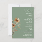 セージエレガントグリーンワイルドフラワー結婚式 プログラム (正面)