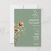 セージエレガントグリーンワイルドフラワー結婚式 プログラム (裏面)