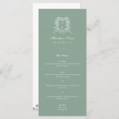 セージエレガントグリーンヴィンテージクレストありがとうござ結婚う メニュー (正面/裏面)