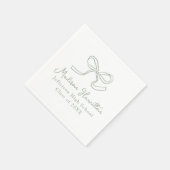 セージエレガントグリーンヴィンテージボウ卒業 スタンダードカクテルナプキン (角)