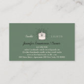 セージエレガントグリーン手作りワックスしょうゆろうそく 名刺 (裏面)