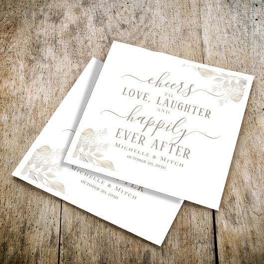 セージエレガントグリーン書結婚道のカスタム スタンダードカクテルナプキン