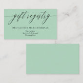 セージエレガントグリーン書道ギフト登録Enclo エンクロージャーカード (正面/裏面)