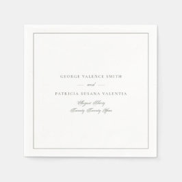 セージエレガントグリーン書道フレーム結婚ズ スタンダードカクテルナプキン