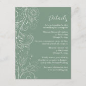 セージエレガントグリーン結婚フローラ詳細 エンクロージャーカード (正面)